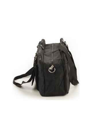 571 Krinkıl/klinkır Su Geçirmez Ithal Kumaş Çok Gözlü Anne Okul Postacı El Omuz Çantası Siyah 9-5c Siyah