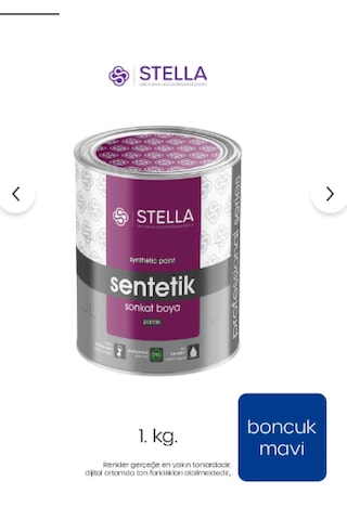 Stella Son Kat Yağlı Boya Sentetik 1 Kg Boncuk Mavi 0.75 KG