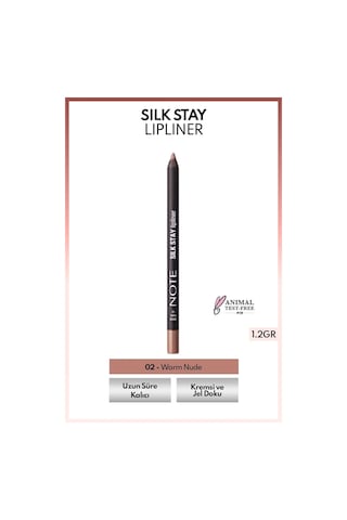 Note Cosmetique Silk Stay Lipliner Suya Dayanıklı İpeksi Dudak Kalemi 02 Warm Nude