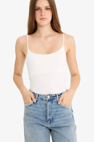 Defacto İnce Askılı Basic Düz Çıtçıtlı Body F9522ax25auwt32 Beyaz-wt32