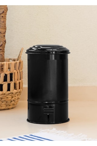 The Mia Stripe Mutfak Ve Banyo Çöp Kovası Siyah 5 Lt Siyah