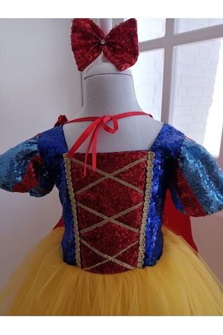 Watca Butik Çocuk Sarı Pamuk Prenses Kostüm Seti 2 -12 Yas Kırmızı Mavi Sarı