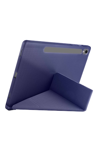 Samsung Galaxy Uyumlu Tab S11 Sm-x730 Kılıf Tri Folding Kalem Bölmeli Katlanabilir Standlı Pu Deri Yumuşak Kapak Kapaklı Kılıf