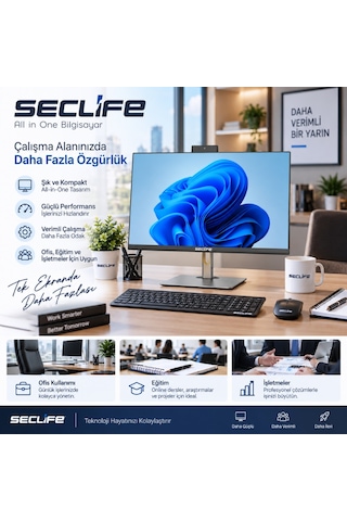 Seclife Stark Hba-sb720 I7-12700 8gb 500gb Ssd 23.8" Dos Aıo
