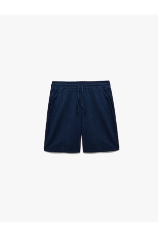 Koton Dokulu Oversize Bermuda Beli Bağcıklı Spor Şort Lacivert 5sam40058nk Lacivert