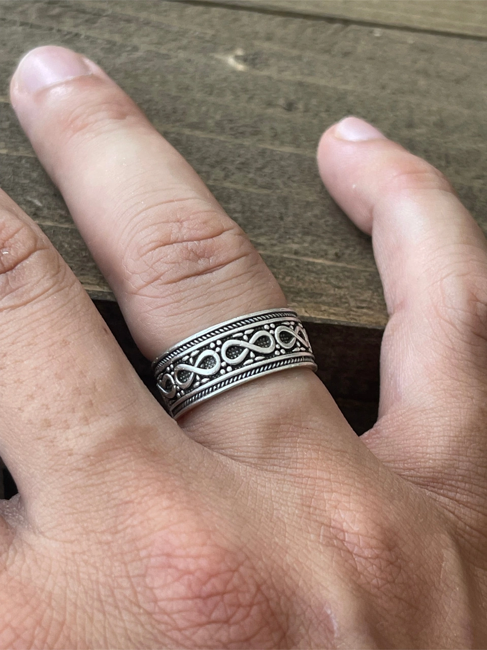 Ayarlanabilir Ölçü 925 Ayar Gümüş Kaplama Klasik Desen İşçilikli Tasarım Yüzük Ten