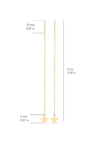 Goldkupe 14 Ayar Altın Yıldız Sallantı Zincir Tek Küpe 0,62 Gr-6622