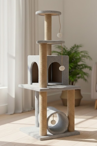 Missidea T06 Kedi Oyun Evi Kedi Tırmalama Ve Oyun Evi Gri