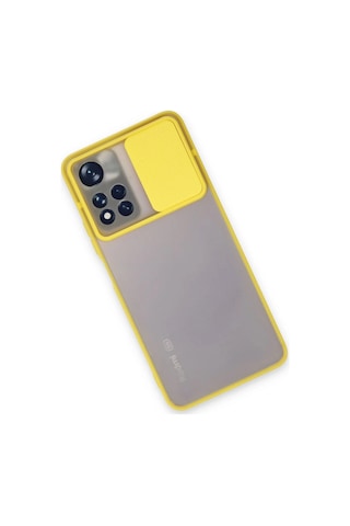 Newface Xiaomi Redmi Note 11 Pro Plus 5g Kılıf Palm Buzlu Kamera Sürgülü Silikon Semeglbl - 12 - Sarı