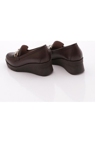Dgn 1041 Kadin Kalin Taban Comfort Ayakkabi Kahve Yılan