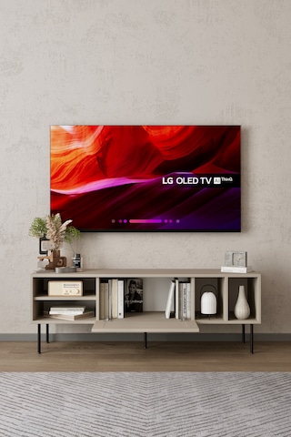 Umay 160 Cm Tv Ünitesi 100% Mdf Metal Ayak Bej