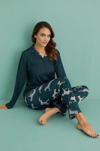 Arcan Mihra Kadın Gömlek Yaka Termal Pijama Takımı 14300/20 - 1 Adet 001