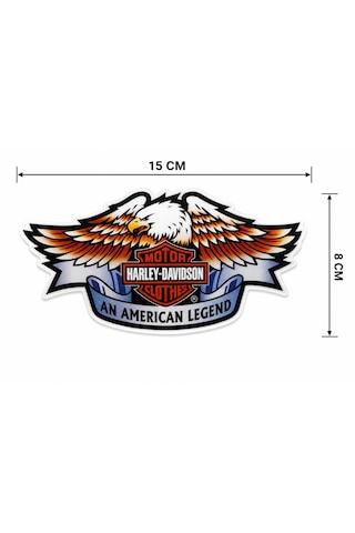 Harley-davidson Kartal Desenli Sticker 15 X 8 Cm Motor Dekoratif Çıkartma 0