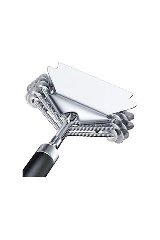 Skycity Çelik Teli Isıtma Dayanıklı Barbekü / Izgara Temizleme Fırça - Kolay Temizlenir, Dışarıda Ve İçerde Kullanım Gümüş