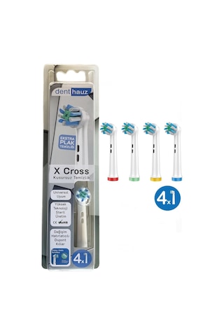 X Cross - Çapraz Açılı Kusursuz Temizlik Oral B Şarjlı Diş Fırçası Yedek Başlığı - 4'lü Yedek Başlık