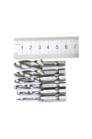 Kangvka 6 Parça Opp Paketli Gümüş Kısa İvme Matkap Ucu Seti - 0.6 Mm Uç Çapı, Altıgen Sap, Delme İşlemleri