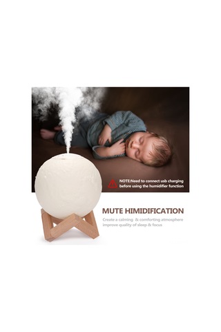 Skycity Ev Ve Araba Kullanıma Uygun Usb Lunar Led Gece Lambası - 880ml Hava Nemlendirici, İnce Atomizasyon, Otomatik Kapatma Özelliği