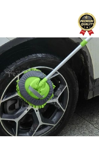Çok Fonksiyonlu 180 Derece Dönen Mikrofiber Mop Çizmez Araba Otomobil Yıkama Uzun Sopalı Fırça Seti