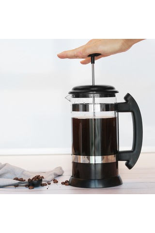 Youmex 1000ml Çelik Filtreli Fransız Pres Kahve/çay Makinesi - Ev Ve Ofis Kullanıma Uygun, Borosilikat Cam Vücutlu, Kolay Temizlenir Diğer