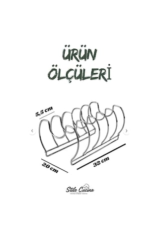 Stile Cucina Tava Ve Tencere Kapağı Düzenleyici, Mutfak Dolabı Organizeri, 300 X 150 X 130 Mm