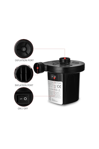 Reedark Ev Ve Kamp Kullanıma Uygun Taşınabilir Siyah Hava Pompa, Li-poly Batarya İle Hızlı Enflasyon, Abs Malzeme, 0.43psi Basınç