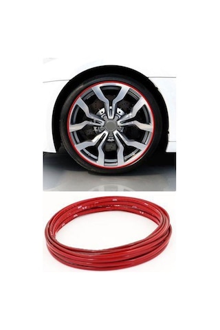Jant Çevresine 10 Metre 9 Mm Sportif Kırmızı Şerit Jant Bandı (509958186)