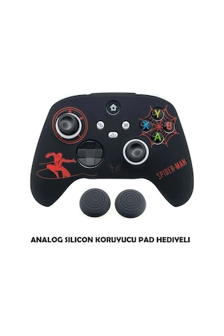 Xbox Series S/seris X 9.nesil Uyumlu Desenli Oyuncu Kolu Silikon Kılıf +analog Silikon Spıder-man