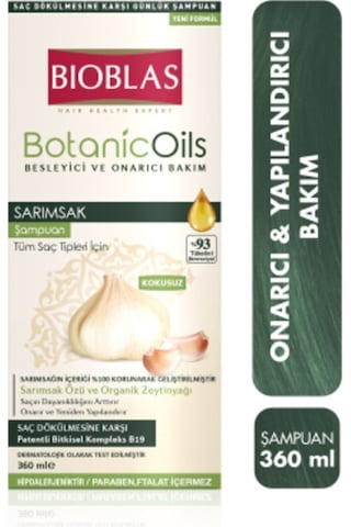 Bioblas Botanic Oils Sarımsaklı Şampuan 360 ml Saç Dökülmesine Karşı, Güçlendirici