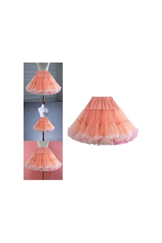 Fastbuy Homyl Kadın Katmanlı Tül Kombinezon, Şifon Kabarık Etek, Çok Renkli Kombin Çok Renkli