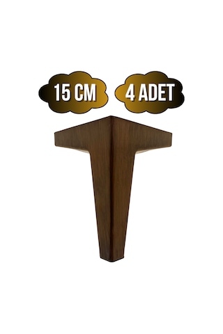 Serçe Düz 15cm Plastik Ayak Mobilya Masa Ve Dolap Ayağı 15cm Ahşap Rengi 4 Adet Ahşap Rengi
