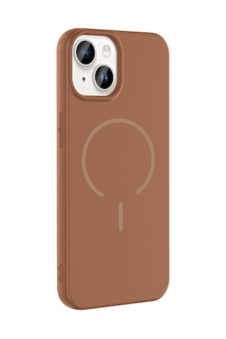 Apple Uyumlu iPhone 14 Kılıf M-safe Şarj Özellikli Zore Meta Kapak Titanyum-Gri