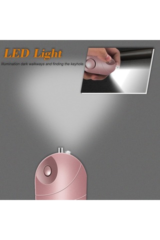 Mufunye Kişisel Alarm 120-130db Güvenli Ses Acil Durum Kendini Savunma Güvenlik Alarmı Anahtarlık Led El Feneri Kadınlar Kızlar Çocuklar Yaşlılar Kaşif, Pembe, 1 Paket