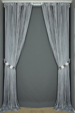 Düz Ip Perde Gri Çift Renk Hazır Ip Perde 300 X 280 Cm