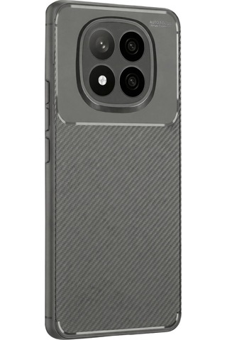 Xiaomi Redmi Note 14 Pro Plus Kılıf Auto Focus Karbon Kapak - Gri Düz Renkli