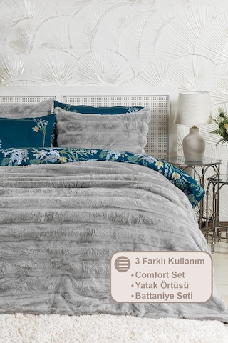Elart Marsel Comfort Uyku Seti 220x240 Cm Gri Gri