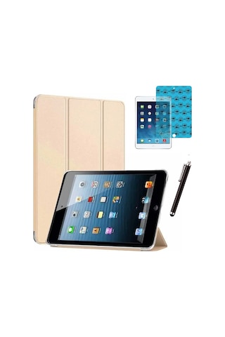 Apple Uyumlu iPad Mini 2 / Mini 3 Smart Cover Tablet Kılıfı Ekran Koruyucu Kalem Set Kapaklı Kılıf