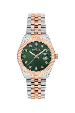 Nacar Safir Cam Gümüş - Rose Kadın Kol Saati Nc33-398351-enms Gri - Rose Gold