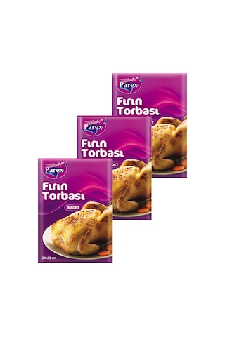Fırın Torbası 8 Adet 24 X 38 Cm Üçlü Set