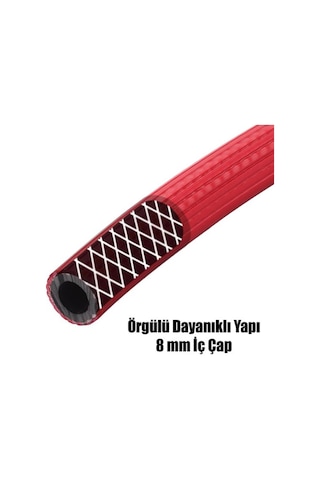 Hava Hortumu Çelik Kompresör Hortumu 8 MM 10 Metre-Mavi N11.19