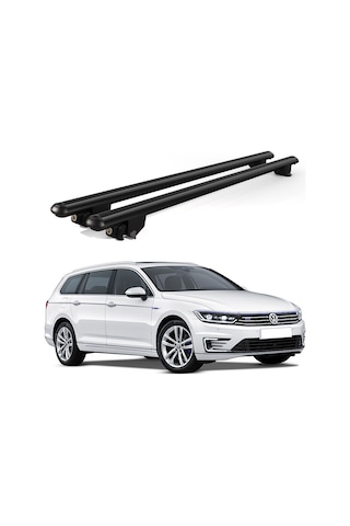 Kanca Volkswagen Passat B8 Alltrack 2015 Vesonrası Uyumlu Siyah Kilitli Ara Atkı 120cm Port Bagaj Tavan Barı