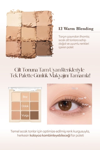 Dasique 3 Farklı Mat Dokuda Renk Seçenekleri Sunan Far Paleti Shadow Palette 12 Warm Blending 12 Warm Blending