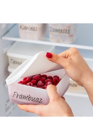 Porsima 02 Çok Amaçlı Etiketli Derin Dondurucu Saklama Kabı 8'li Beyaz