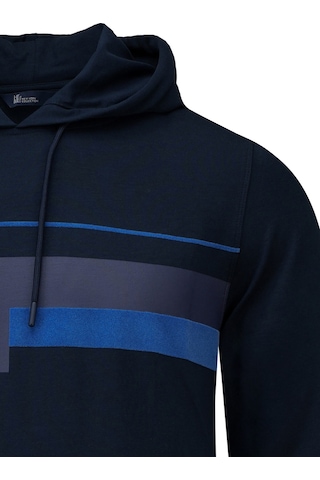 Hatemoğlu Lacivert Regular Fit Baskılı Kapüşonlu Sweatshirt 2977612 Lacivert
