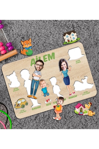 Bk Toys Çocuklara Özel Ailem Konseptli(4 Kişilik) Ahşap Eğitici Y