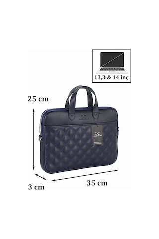 Case Club Apple Uyumlu MacBook Air Pro 13.3" & 14" Inç Lacivert Laptop Evrak Çantası