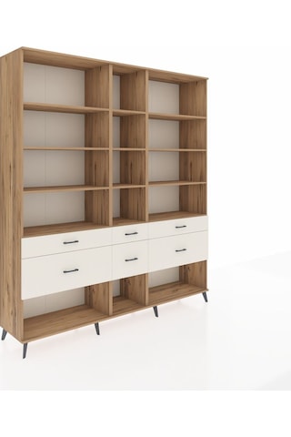 Hyperion Dolap 12 Raflı 6 Çekmeceli 220x44x243 Çam-çam/aytaşı Atlas Çam/aytası