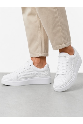 Günlük Rahat Taban Bağcıklı Sneaker Spor Ayakkabı Beyaz