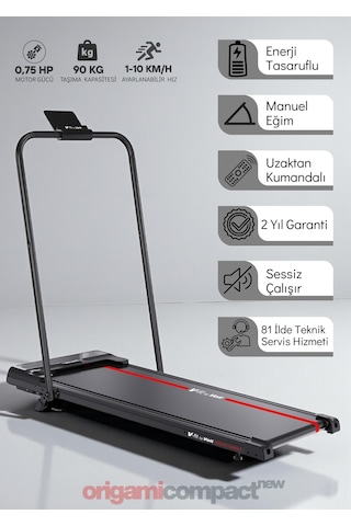 Voit V-fıt By Voit Origami Compact Koşu Bandı Ev Tipi Katlanabilir Yürüyüş Bandı 750w Energy Saver Motor, 1-10 Km/s, Led Ekran, Uzaktan Kumanda