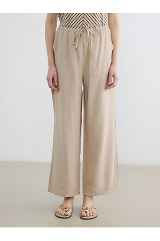 Lcw Everyday Bej Beli Lastikli Kadın Pantolon