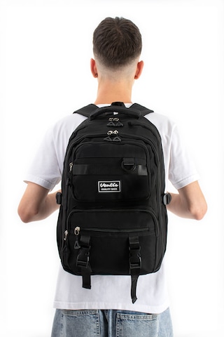 Ventis Qualty Okul Çantası Su Geçirmez Klinkır Kumaş Unisex Sırt Çantası Model 7c Siyah